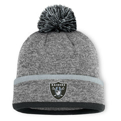 Las Vegas Raiders Motion Cuffed Knit Hat with Pom Heather Gray - Fanatics