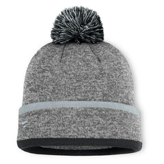 Las Vegas Raiders Motion Cuffed Knit Hat with Pom Heather Gray - Fanatics
