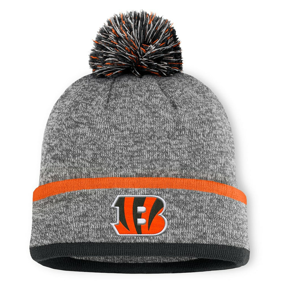 Cincinnati Bengals Motion Cuffed Knit Hat with Pom Heather Gray - Fanatics