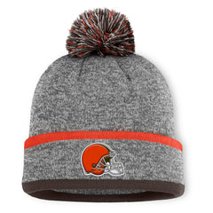 Cleveland Browns Motion Cuffed Knit Hat with Pom Heather Gray - Fanatics