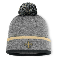 New Orleans Saints Motion Cuffed Knit Hat with Pom Heather Gray - Fanatics