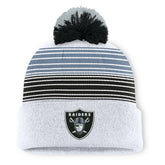 Las Vegas Raiders Ghost Cuffed Knit Hat with Pom White - Fanatics