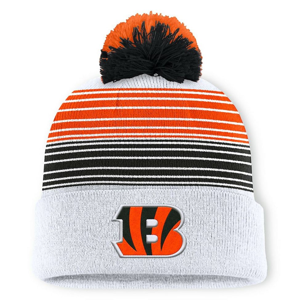 Cincinnati Bengals Ghost Cuffed Knit Hat with Pom White - Fanatics