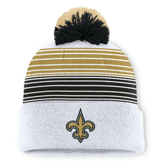 New Orleans Saints Ghost Cuffed Knit Hat with Pom White - Fanatics