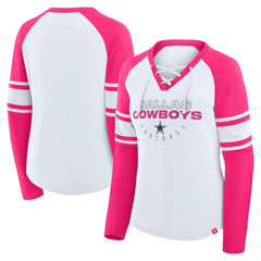 Dallas Cowboys Women's White/Pink NFL Womens Redzone Bling Lace Up LST - Fanatics