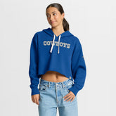 Dallas Cowboys Women's Oversized Hometown Heritage Cropped Hoodie Royal - Fanatics