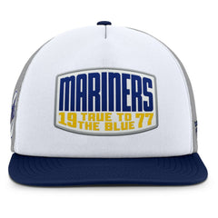 Seattle Mariners Fanatics Cranked Foam Front Patch Trucker Adjustable Hat Clearance