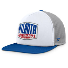 Atlanta Braves Fanatics Cranked Foam Front Patch Trucker Adjustable Hat for sale