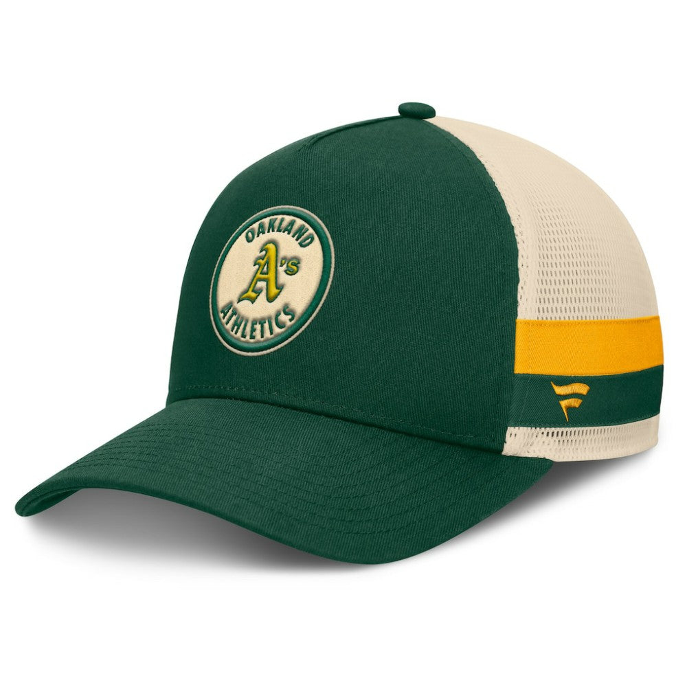 Athletics Fanatics Inherited Side Stripe Trucker Adjustable Hat Lifestyle