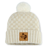 Texas Rangers Fanatics Women's Matchstick Cuffed Knit Hat with Pom- Natural discount
