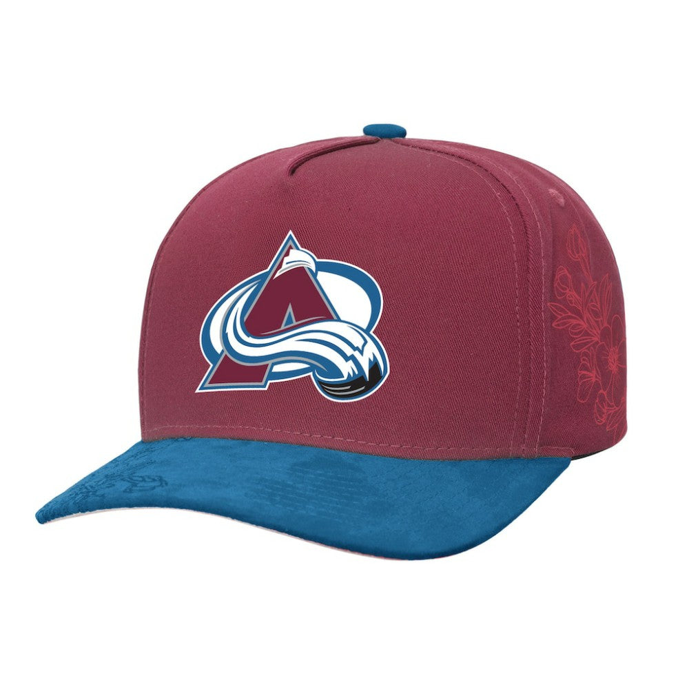Colorado Avalanche - Mitchell & Ness May Flowers Pro Crown Adjustable Hat Burgundy/Blue