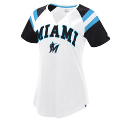 Miami Marlins Starter Women's Game On Notch Neck Raglan T-Shirt Lifestyle