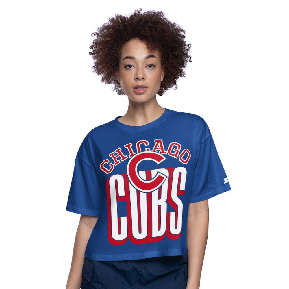 Chicago Cubs Starter Women's Play the Ball Boxy Cropped T-Shirt Lifestyle