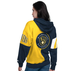 Milwaukee Brewers Starter Women's Curve Ball Full Zip Hoodie Sweatshirt Sale