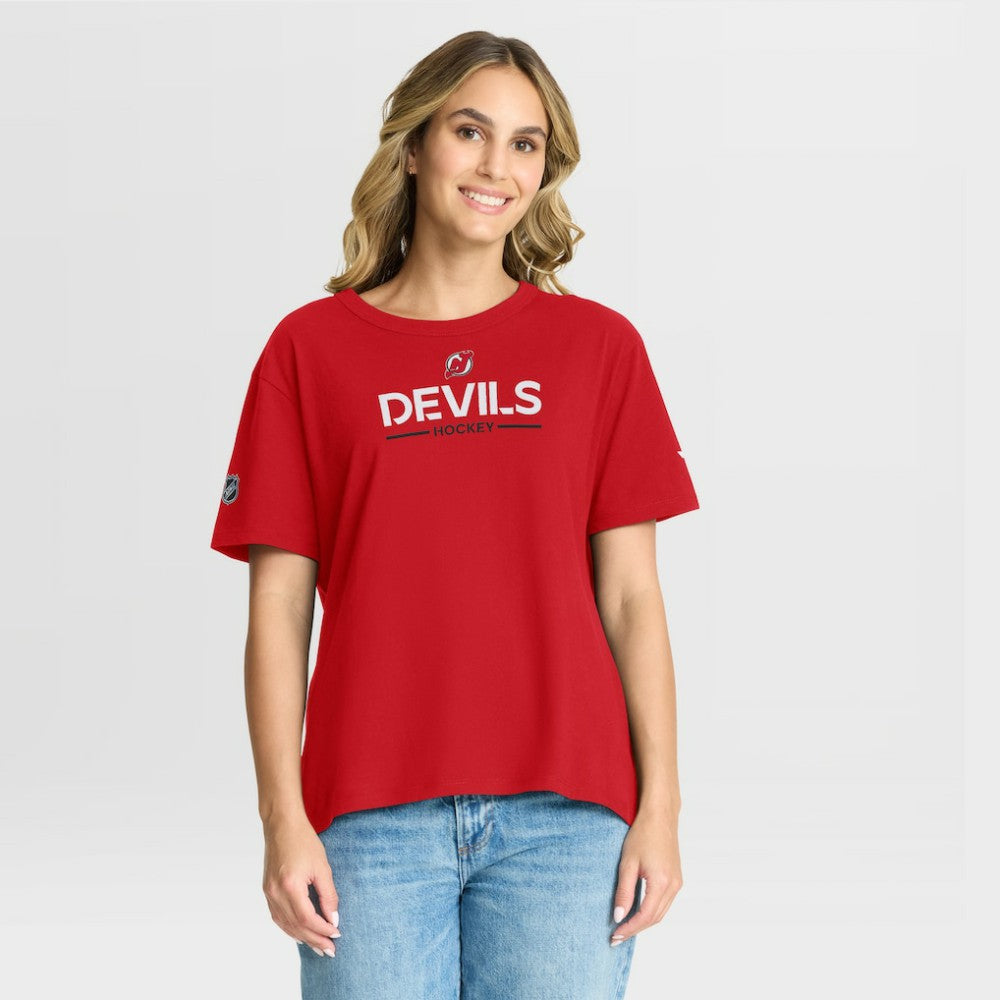 New Jersey Devils - Fanatics Women's Authentic Pro Primary T-Shirt Red