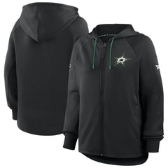 Dallas Stars - Fanatics Women's Authentic Pro Rink Raglan Full-Zip Hoodie Black