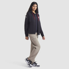 Detroit Red Wings - Fanatics Women's Authentic Pro Rink Raglan Full-Zip Hoodie Black