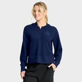 Toronto Maple Leafs - Fanatics Women's Authentic Pro Road Tri-Blend Quarter-Zip Hoodie Navy