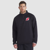 New Jersey Devils - Fanatics Authentic Pro Rink Raglan Quarter-Zip Pullover Black