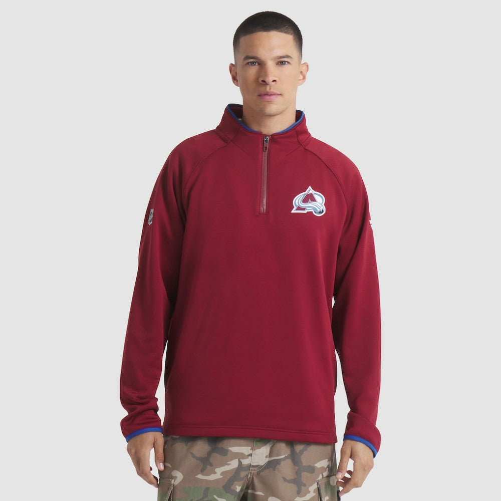 Colorado Avalanche - Fanatics Authentic Pro Rink Raglan Quarter-Zip Pullover Burgundy