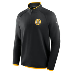 Boston Bruins Fanatics Authentic Pro Rink Raglan Quarter-Zip Pullover Black