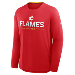 Calgary Flames - Fanatics Authentic Pro Rink Tech Long Sleeve T-Shirt Red
