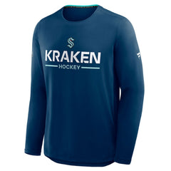Seattle Kraken Fanatics Authentic Pro Rink Tech Long Sleeve T-Shirt Navy