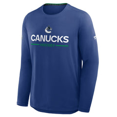 Vancouver Canucks - Fanatics Authentic Pro Rink Tech Long Sleeve T-Shirt Blue