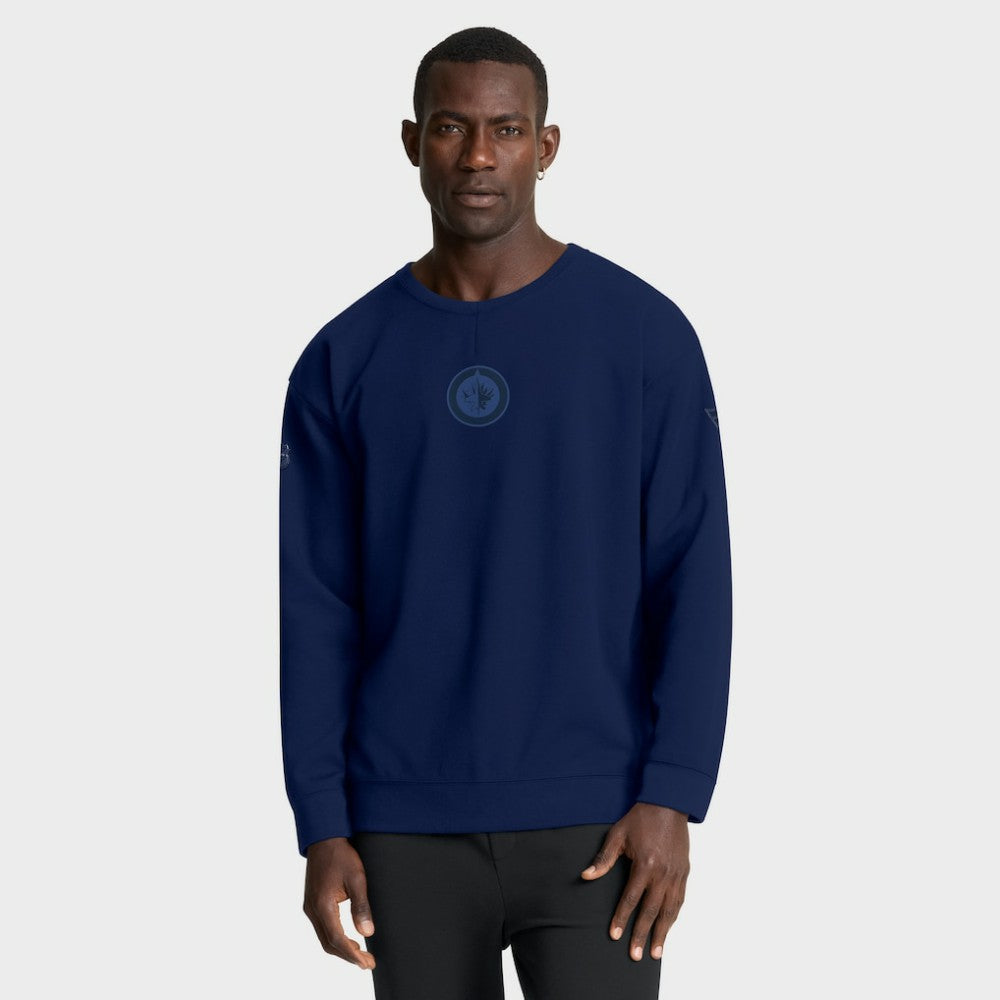 Winnipeg Jets - Fanatics Authentic Pro Road Tri-Blend Sweatshirt Navy