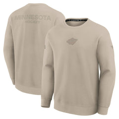 Minnesota Wild - Fanatics Authentic Pro Road Tri-Blend Sweatshirt Tan