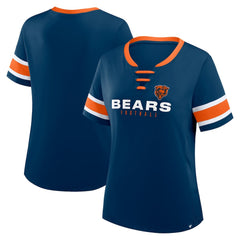 Chicago Bears Women's Redzone Draw Play Athena Lace-Up T-Shirt Navy - Fanatics