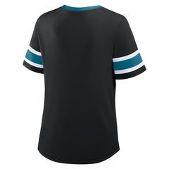 Jacksonville Jaguars Women's Redzone Draw Play Athena Lace-Up T-Shirt Black - Fanatics