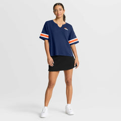 Denver Broncos Women's Redzone Curl Route T-Shirt Navy - Fanatics