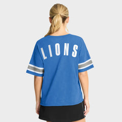 Detroit Lions Women's Redzone Curl Route T-Shirt Blue - Fanatics