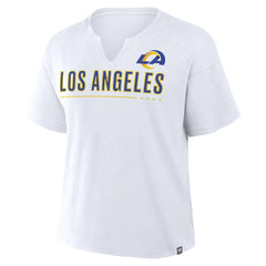 Los Angeles Rams Women's Redzone Slub Boxy T-Shirt White - Fanatics