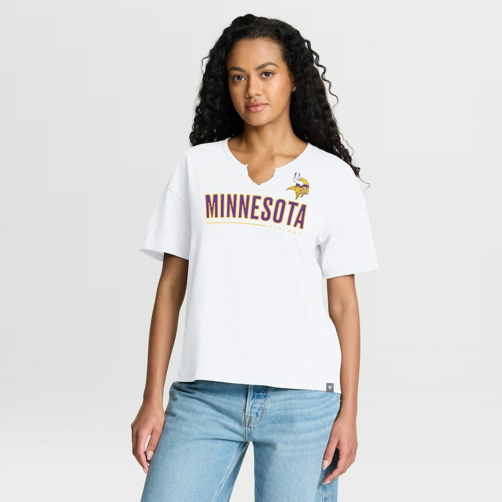 Minnesota Vikings Women's Redzone Slub Boxy T-Shirt White - Fanatics