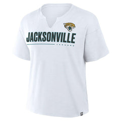 Jacksonville Jaguars Women's Redzone Slub Boxy T-Shirt White - Fanatics