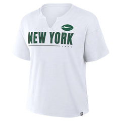 New York Jets Women's Redzone Slub Boxy T-Shirt White - Fanatics