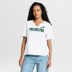 Philadelphia Eagles Women's Redzone Slub Boxy T-Shirt White - Fanatics