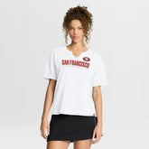 San Francisco 49ers Women's Redzone Slub Boxy T-Shirt White - Fanatics