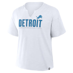 Detroit Lions Women's Redzone Slub Boxy T-Shirt White - Fanatics