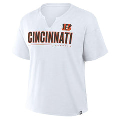 Cincinnati Bengals Women's Redzone Slub Boxy T-Shirt White - Fanatics