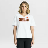 Cleveland Browns Women's Redzone Slub Boxy T-Shirt White - Fanatics