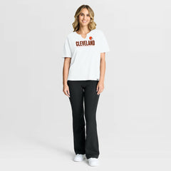 Cleveland Browns Women's Redzone Slub Boxy T-Shirt White - Fanatics