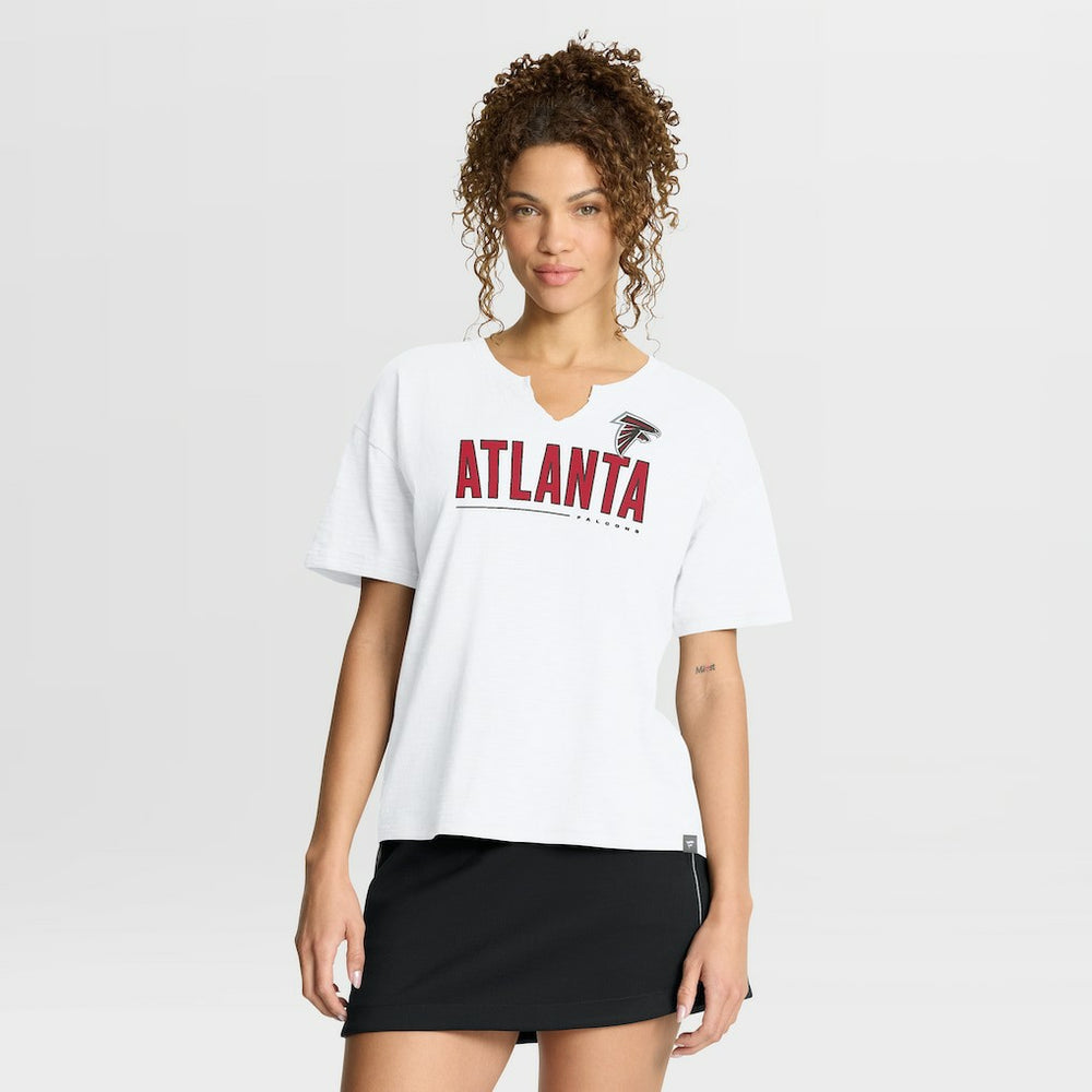 Atlanta Falcons Women's Redzone Slub Boxy T-Shirt White - Fanatics