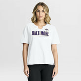 Baltimore Ravens Women's Redzone Slub Boxy T-Shirt White - Fanatics