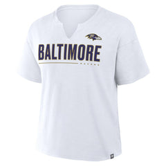 Baltimore Ravens Women's Redzone Slub Boxy T-Shirt White - Fanatics