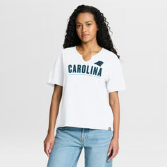Carolina Panthers Women's Redzone Slub Boxy T-Shirt White - Fanatics