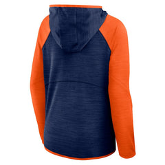 Denver Broncos Women's Redzone End Around Pass Raglan Full-Zip Hoodie Navy/Orange - Fanatics