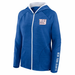 New York Giants Women's Redzone End Around Pass Raglan Full-Zip Hoodie Royal - Fanatics